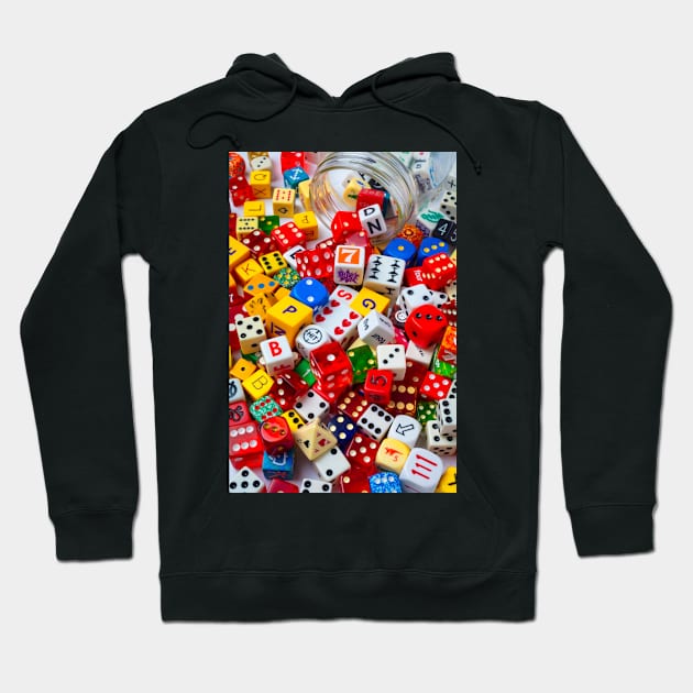 Colorful Pile Of Dice Hoodie by photogarry